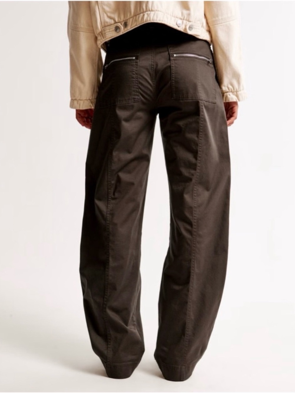 Abercrombie & Fitch Mid Rise Barrel Utility Pant, Green Size 26 - Picture 2 of 7